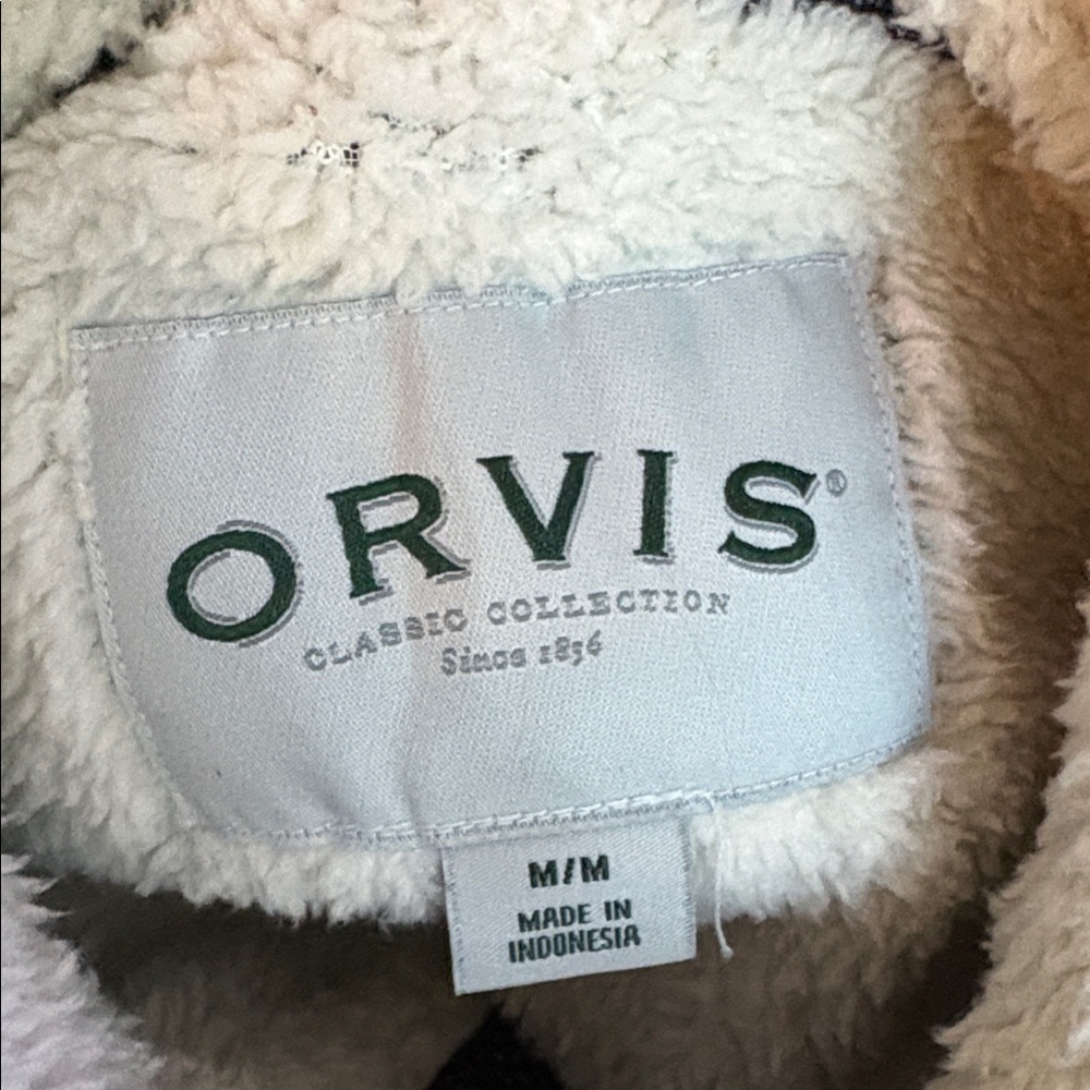 Orvis Faux Fur Lined Black Quarter-Zip Pullover Size Medium - Picture 10 of 12